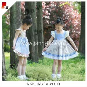 New arrival girls popular stripe dress ruffled